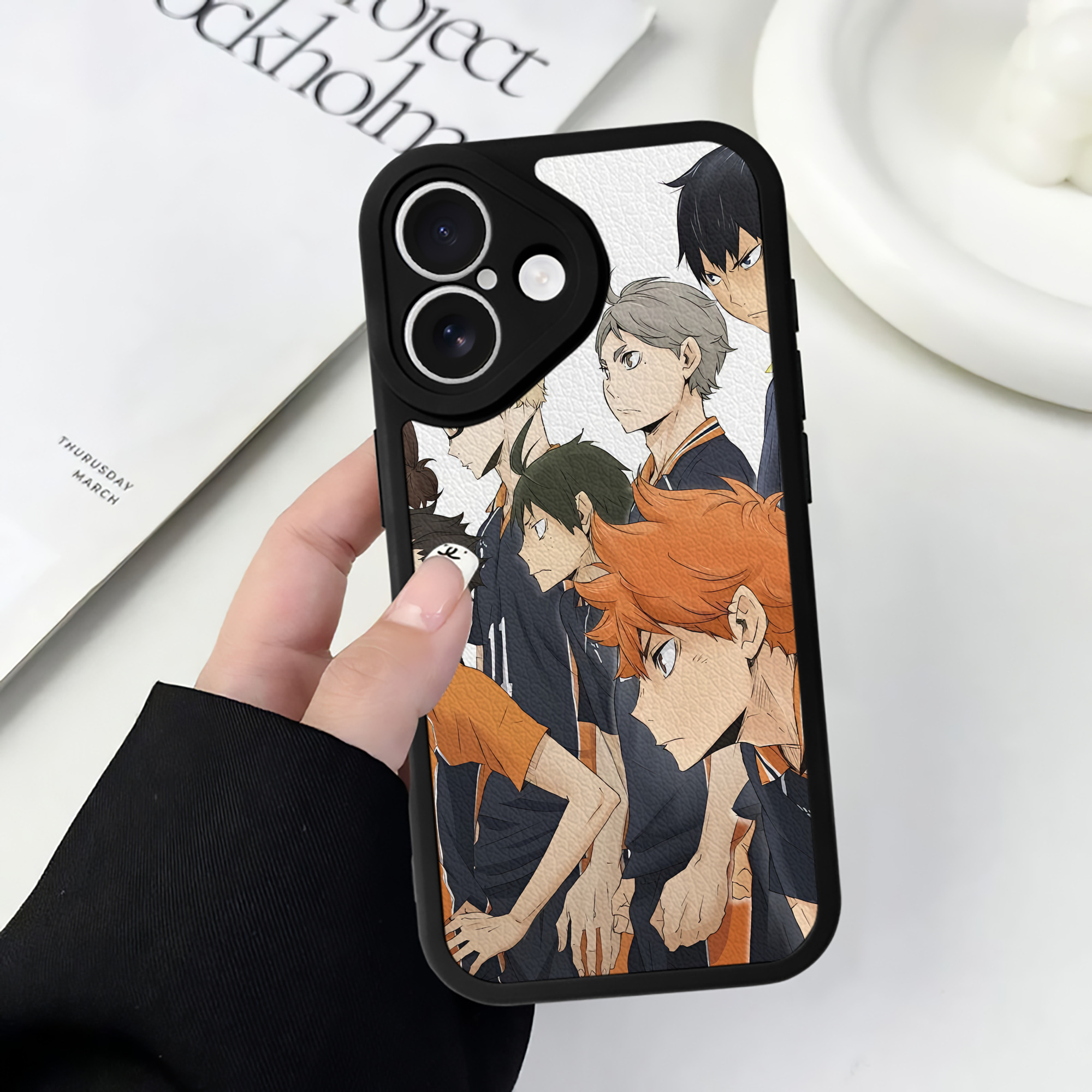 （画像用） ハイキュー!! Haikyu!! 【iPhone 16シリーズ対応】シリコンスマホケース（レザー調） 材質：シリコン